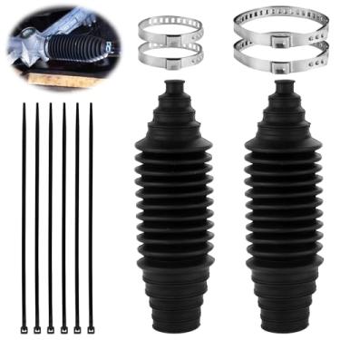 Imagem de 2 peças de cremalheira e pinhão de carro, conjunto de bota de cremalheira de direção de silicone interno kit de fole com 4 braçadeiras de bloqueio e 6 abraçadeiras de cabo, acessórios profissionais de