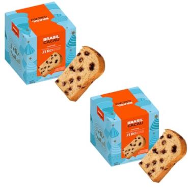 Imagem de Panetone Zero Açúcar Gotas de Chocolate 400g Kit 2 Unidades Brasil Cacau