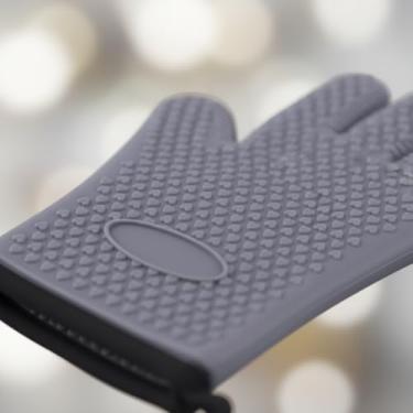 Imagem de Luvas de Silicone Anti-Escaldantes de Cozinha Luvas de Forno de Microondas - Cinza