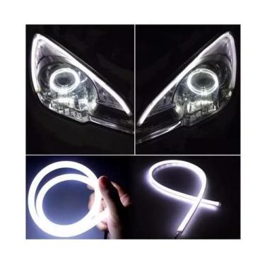 Imagem de Par Fita Barra Led Neon 12V Para Farol 40Cm Branca - Sg Utilidades