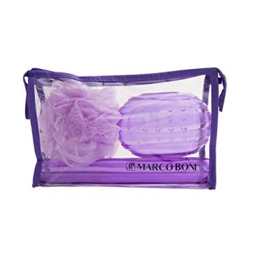 Imagem de Kit Higiene Pessoal Practice, Esponja para banho, Saboneteira, Porta escova dental, Nécessaire, 6078, Marco Boni, Cores Sortidas, 4 Itens