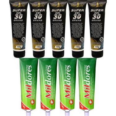 Imagem de Kit 5 Super Gel 30 Ervas 150G 4 Creme Massageador Mil Dores - Bio Inst