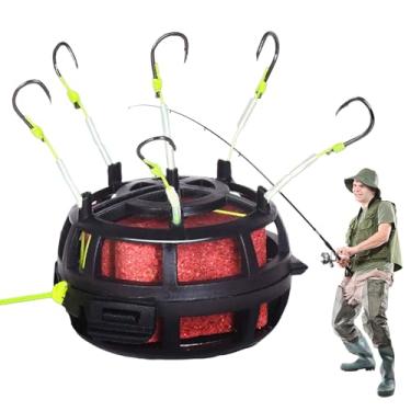 Imagem de Ganchos de de água doce - armadilha de isca anzóis de baixo, equipamento profissional de fundo reverso para pescadores de peixe-gato do rio lago masculino água doce