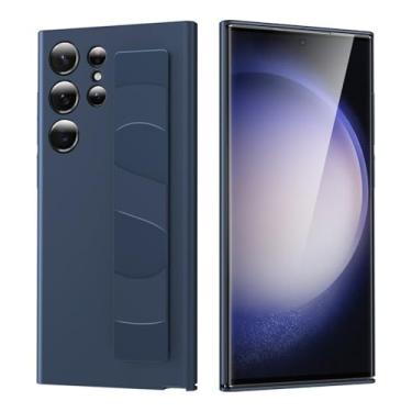 Imagem de Capa de silicone elástica de luxo à prova de choque para Samsung S25 Edge S24 S23 Ultra Plus, capa traseira fina e rígida de PC, azul, para Samsung S23