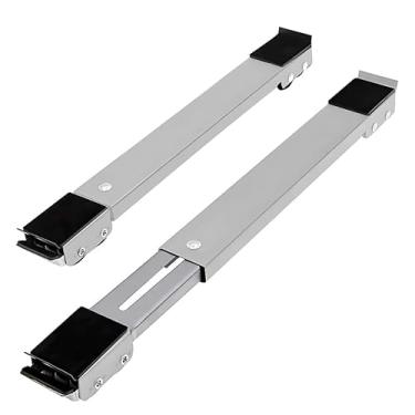 Imagem de Suporte Universal de Alumínio com Rodinhas, Base Carrinho para Geladeira, Fogão e Máquina de Lavar, Movedor de Aparelhos Durável (Cinza 2 uni)