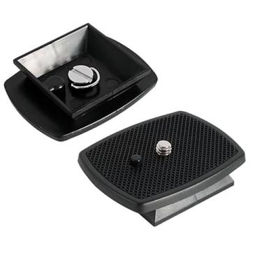 Imagem de Pacote com 2 placas de liberação rápida de tripé de 43 mm, placa adaptadora de montagem para câmera, durável, placa de base de montagem de cabeça esférica de tripé fácil de instalar para fotografia