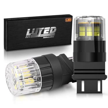 Imagem de LUYED Lâmpada LED 3157, reverso, cauda, seta, freio de reserva, compatível com 3156 3057 4157, 600% mais brilhante 2400LM 6500K xenon branco, Canbus livre de erros, 2 peças