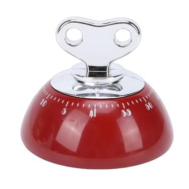 Imagem de Jectse Temporizador Mecânico, Contagem Regressiva Magnética de 60 Minutos, Vintage, Temporizador Com Carcaça Abs para Cozinha, Cozimento, Estudo (Vermelha)