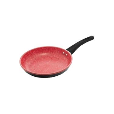 Imagem de Frigideira Antiaderente Multifuncional em Alumínio, 20cm, Vermelha, com Cabo Baquelite, Compatível com Fogão a Gás, Elétrico, Indução e Vitrocerâmico