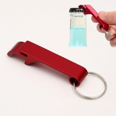 Imagem de 1 chaveiro abridor de garrafa de cerveja de liga de alumínio - Mini abridor portátil de lata/bebida, presente ideal para o pai, lembrancinha de festa de casamento para atividades ao ar livre e
