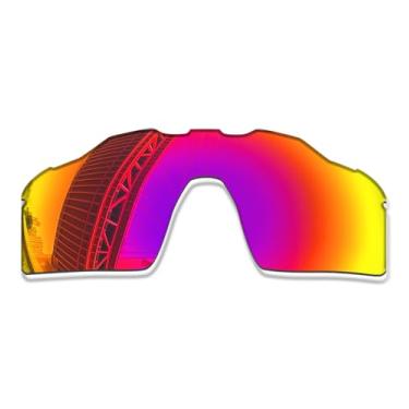 Imagem de LenzProse Lentes de reposição polarizadas de 1,5 mm para óculos de sol Oakley Radar EV Pitch OO9211, antirarranhões | Ajuste perfeito, Vermelho magenta polarizado - 1,5 mm