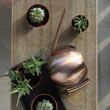 Imagem de Mingzhe 1000ml Regador de Aço Inoxidável Boca Longa Jardim Flores Plantas Ferramenta Ouro (Bronze Antigo)