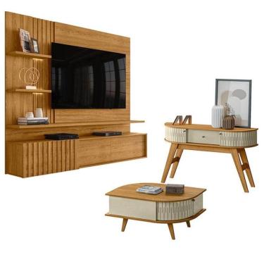 Imagem de Estante Home Theater Suspenso Atena Com Aparador Estoril E Mesa De Centro Indianápolis