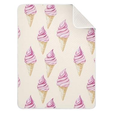 Imagem de Wassud Cobertor de sorvete para meninos e meninas, cobertor para bebês recém-nascidos, cobertores macios para bebês 76 x 101 cm