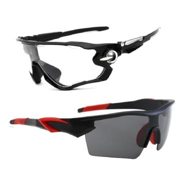 Imagem de Kit 2 Óculos De Sol Esportivos Bike Corrida Caminhada Vôlei Beach Tennis BMX UV 400
