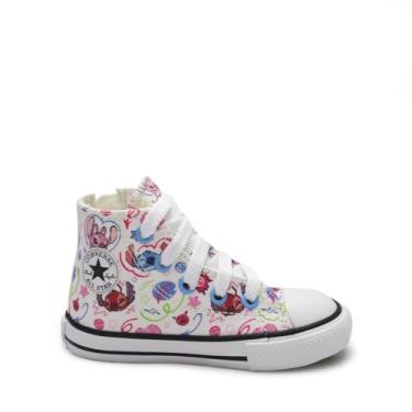 Imagem de Tênis Converse All Star Chuck Taylor Infantil Side Zip Stitch Branco Preto CK13810001-23