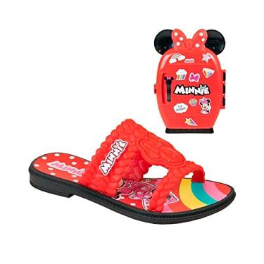 Imagem de Chinelo Minnie Mini Geladeira, Grendene Kids, Meninas, Preto/Vermelho, 29