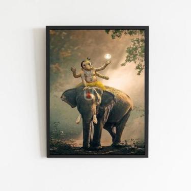 Imagem de Quadro Lord Ganesha Elefante 33X24Cm Preta