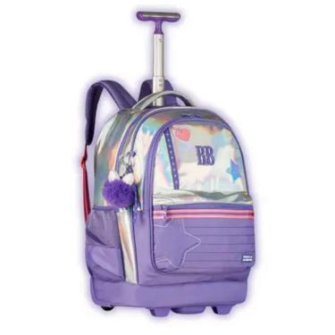 Imagem de Mochila Rodinhas Rebecca Bonbon Holográfica Clio  Lilás RB27016