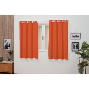 Imagem de Cortina Oxford Tecido 2,00x1,40 sala/quarto-Laranja - Filomena