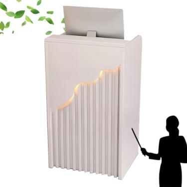 Imagem de Mesa de recepção, mesa de boas-vindas moderna, balcão de varejo para caixa, caixa registradora, mesa de loja, com luzes e gavetas trancáveis, para salão, recepção, checkout, escritório, supermercado