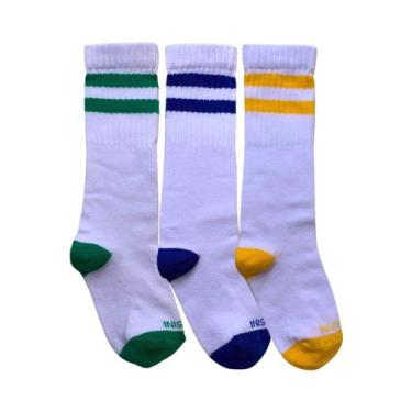 Imagem de Kit 3 Pares Meia Cano Longo 3/4 Cool Escola Órtese Cor:950Tamanho:29-3