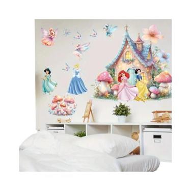 Imagem de Adesivo De Parede Castelo De Princesa Autoadesivo Com Desenho De Desen