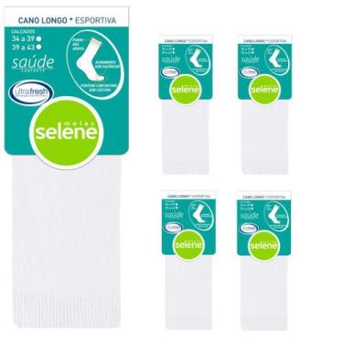 Imagem de 5 pares de meias Selene Cano Longo Indic P/ Diabéticos Algodão 6301, 3