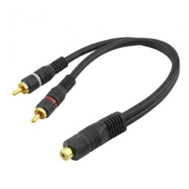 Imagem de Cabo De Áudio Y 2 Rca Macho 1 Femea 25 Cm 5Mm Alta Qualidade