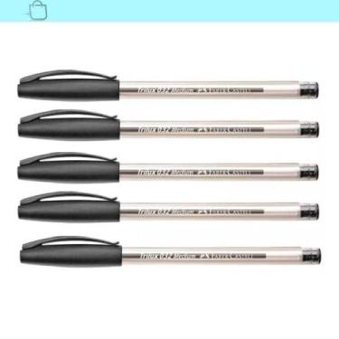 Imagem de Kit Caneta Trilux 032 Faber-Castell Preta 5 Unidades