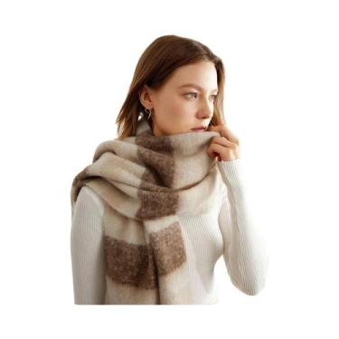 Imagem de Cachecol De Luxo Feminino Em Cashmere, Pashmina Grossa E Quente, Lenço