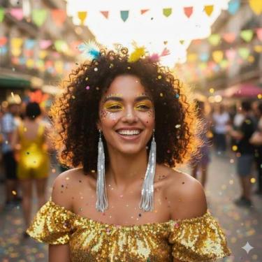 Imagem de Brinco Fio Paetê Carnaval - Lika Bijuterias, Prata