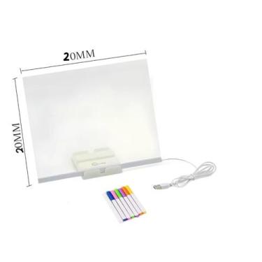 Imagem de Luminária Led Escrever Caneta Lousa Quadro Mesa Anotações Festas Aviso