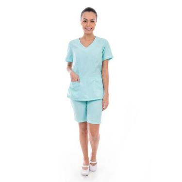 Imagem de Kit com 2 Conjuntos de Jaleco Fechado e Bermuda em Tecido Oxford para 