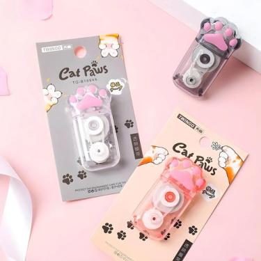 Imagem de Fita Corretiva Transparente Kawaii Em Forma De Pata De Gato, Material 