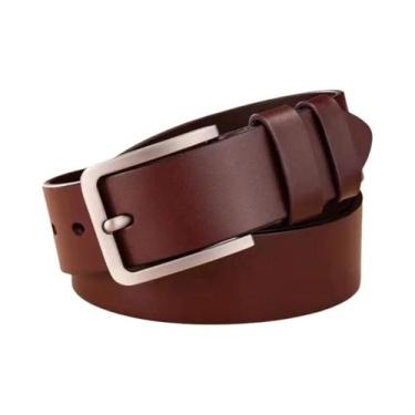 Imagem de Cinto Masculino Preto Vintage Casual De Couro Com Fivela Larga Versáti