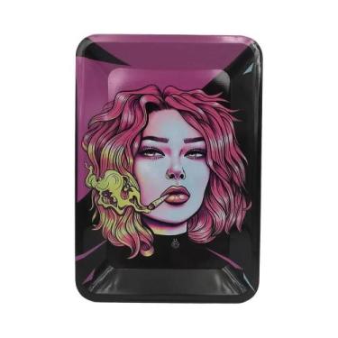 Imagem de Bandeja De Metal 7x5.5 Polegadas Em Folha De Flandres Para Cigarros E 