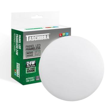 Imagem de Painel De Led Frameless Redondo Embutir/sobrepor 24w Bivolt Taschibra 4000k Luz Neutra