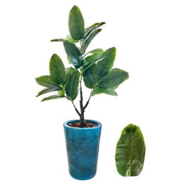 Imagem de Bananeira Artificial Planta Com Vaso Folhas Cheias Decoração - Flor Im