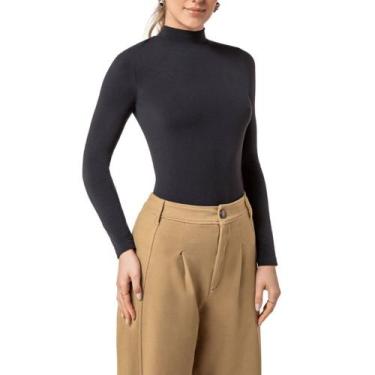 Imagem de Blusa Feminina Gola Alta Sem Costura Loba 45100-001 - Lupo, Preto, M -