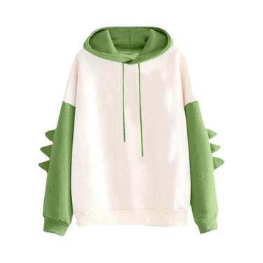 Imagem de Moletom Unissex De Inverno Casual Com Estampa De Dinossauro Em Cores C