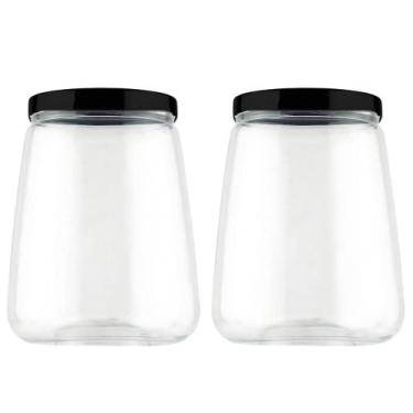 Imagem de KIT 2 Pote de Plástico 2100ml com Tampa de Rosca Metalizada Multiuso -