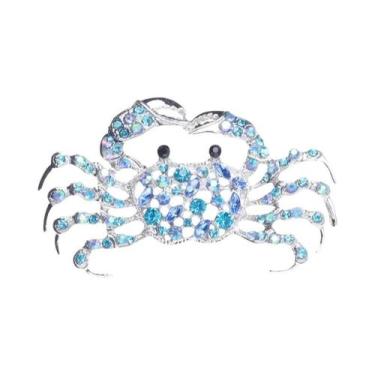 Imagem de Broche De Caranguejo Com Strass Unissex Feminino, Joia De Animal Marin