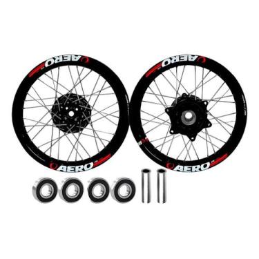 Imagem de Par Roda Alumínio Viper Aero Bros 150 160 Raio 4mm Rolamento e Espaçad