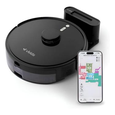 Imagem de Robô Aspirador de Pó Velds 3 em 1  Varre Aspira e Passa Pano com Mapea