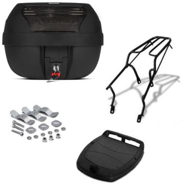 Imagem de Baú Bauleto para Moto 28 Litros Pro Tork + Bagageiro, FUME, BIZ 125 20