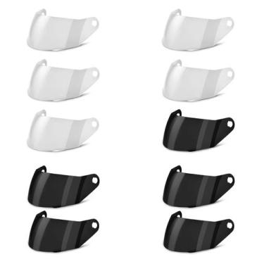 Imagem de Kit 10 Viseiras Modelo Capacete R8 - Pro Tork, CRISTAL E FUMÊ, Único