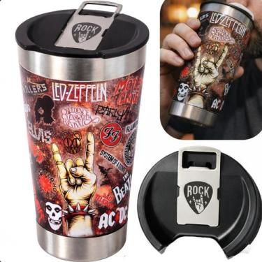 Imagem de Copo Térmico INOX UV PREMIUM 360 Bandas Beatles Scorpions Metallica Gu