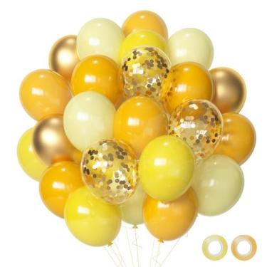Imagem de Balões de Festa Aiwolf - 50 Unidades de Látex Dourado com Confetes (30
