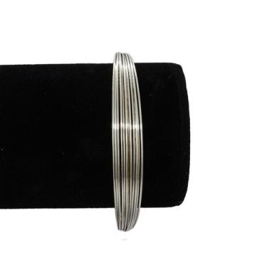 Imagem de Bracelete/Pulseira Rígido Vários Aros Aberto Prata 925 20cm - MV Joias